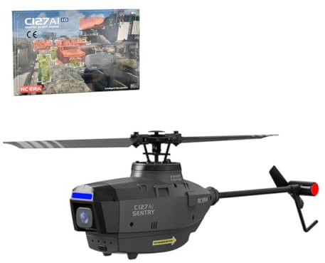 NULA C127AI Black Hornet Scout Drone RC Hubschrauber Modell mit 1080P Kamera, 2.4G RC 4CH Single-Rotor Brushless Ferngesteuerter Helicopter für Anfänger Erwachsene Kinder, ohne Querruder