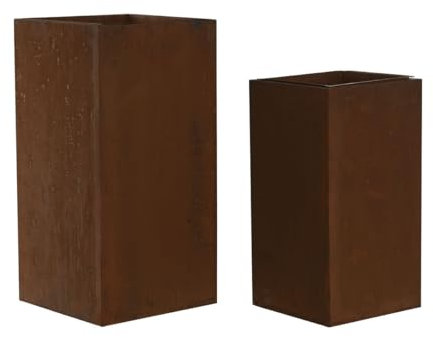 Home ESPRIT Set de Maceteros Metal 25 x 25 x 50 cm (2 Unidades)