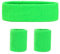 3-Set Schweißbänder Stirnband Armbänder Retro neon 80er 90er Outfit Sport Karneval Accessoires (Grün)