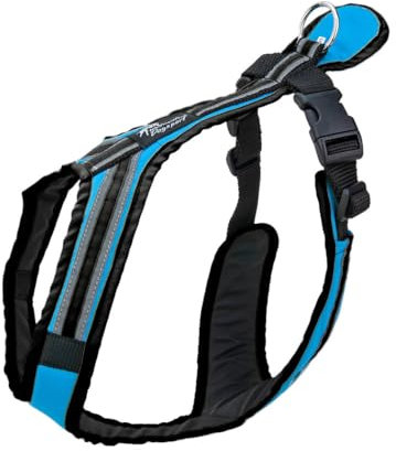 Safety Führ- und Zuggeschirr | Mantrailing | Canicross | Zughundesport | Alltagsgeschirr | Führgeschirr (Helltürkisblau, L - 33-40 Kg)