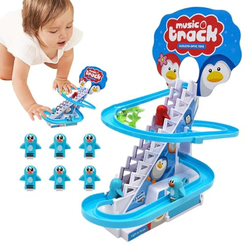 Rutschbahn-Spielzeug, Pinguin-Rennset - Elektrisches Pinguin-Treppen-Schiebe-Kletterbahn-Spielzeug,Pinguin-Treppenkletterspielzeug für Halloween, Weihnachten, Geburtstag und den Schulanfang