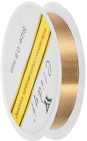 sourcing map 0.8mm/20 Gauge Copper Wire for Jewelry Making, 1 Roll Craft Tarnish Resistant Beading Wire for Jewelry Making Supplies DIY (Bright Gold)
