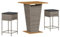 vidaXL Gartenbar Set 3-TLG., Gartenmöbel mit Kissen, Bartisch Stehtisch Barhocker Barstuhl, Theke Bar Tresen Gartentheke Sitzgruppe, Grau Poly Rattan