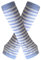 AUSUAYA Gestreifte Handschuhe, lang, fingerlos, gestrickte Armstulpen für den Winter, für Punk, Rock und Cosplay, Gothic, Halloween-Party, GB-WM-S-G5, Weiße und hellblaue Streifen, One size