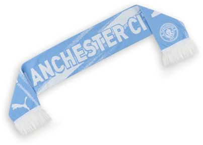 PUMA Unisex Manchester City Essentials Schal OneSize, Team Light Blue White