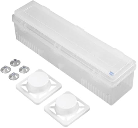 Dispenser di pellicola adesiva - Taglierina per diapositive per involucri per alimenti Dispenser riutilizzabili | Organizer per confezioni alimentari per la casa con taglio