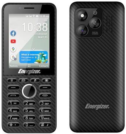 Energizer Teléfono E288S, 4G, KaiOS, batería de 2000 mAh, Pantalla Grande de 2,8 Pulgadas, Memoria ROM 4 GB RAM 512 MB, Cable USB-C, sin Cargador de Corriente