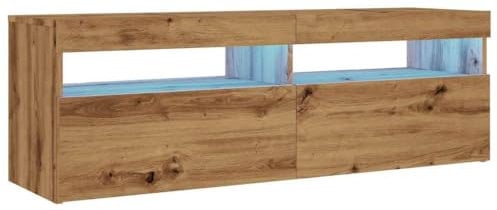 vidaXL Mueble de TV Luces LED Madera Roble Artisan 120x35x40 cm