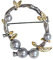 BGFYUSF Anstecknadel Brosche Anstecknadel Abzeichen Brosche Anstecknadel Retro Imitation Perle Grau Goldfisch Hirsch Toter Blattzweig Ring Mulan Herren- und Damenanzug，Branch Ring