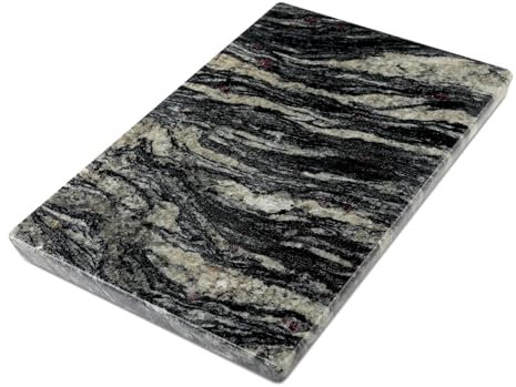 Cahzfie Luxuriöse Brasilien Naturgranit Schneidebrett, 30 x 20 cm Küchenbrett, Deko Käseplatte, Buffet Servierplatte, Torten Platte, Hochzeitsgeschenk, Einweihungsgeschenk (Blue Fantasy)