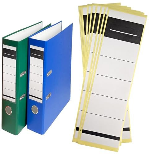 100 PCS Papier Autocollant 5.4 x 19 cm, Étiquettes pour Dos de Classeur, Self Adhesive pour Bureau, Bibliothèque et Famille - Étiquettes de Remplacement