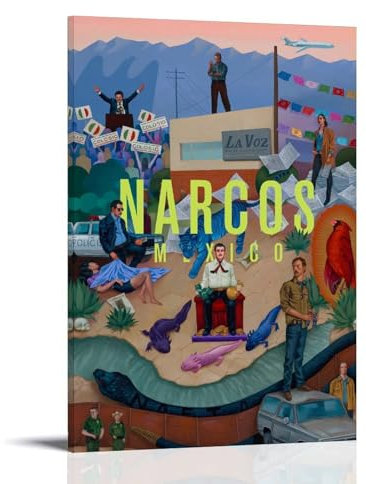 HUGLEDED Narcos Mexico Poster Dekorative Malerei Leinwand Wandkunst Wohnzimmer Poster Schlafzimmer Malerei,Wandkunst Bilddruck Moderne Familienzimmer Dekor 08x12inch(20x30cm)