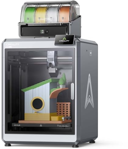 Creality K2 Plus Combo 3D Drucker, 3D Printer neues CFS für Mehrfarbendruck, 600 mm/s Hochgeschwindigkeitsdruck, Dual AI-Kamera, vollautomatisches Nivellieren, Bauvolumen 350×350×350 mm