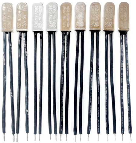 TQDLYKHS 9 interruttori di temperatura KSD9700 20℃ 25℃ 30℃ 35℃ 40℃ 45℃ 50℃ 55℃ 60℃ termostato bimetallico protezione termica normalmente aperto (NO 20-60℃)