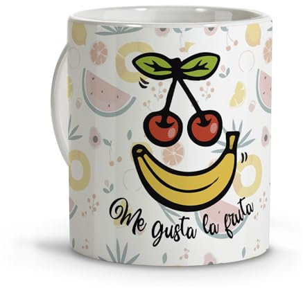 Tazas de té originales. Regalos para mujeres. Taza original divertida. Regalo amiga especial. Tazas personalizadas con frases graciosas. Amigo invisible mujer. Tazas con mensaje. Me gusta la fruta
