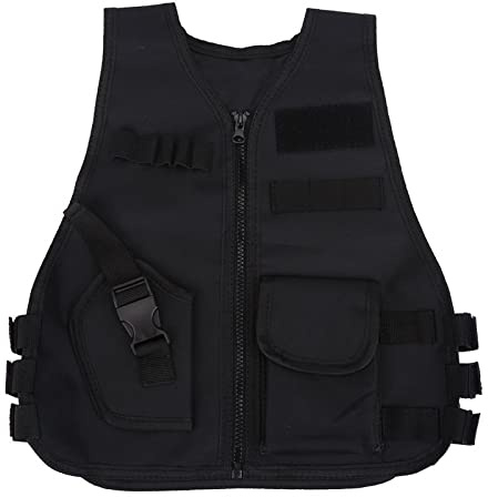 Mtlavishness Draussen Taktische Weste Kinder Schutzweste Atmungsaktive Kinderweste 600D Oxford Stoff V Ausschnitt Einstellbar Kinder Weste Schutzweste mit Mehrere Beutel Molle Band für Outdoor