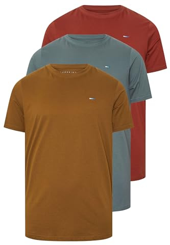 BadRhino Big & Tall 3 Pack Storm & Burnt Red Core T-Shirts - Men's - Plus Size Curve