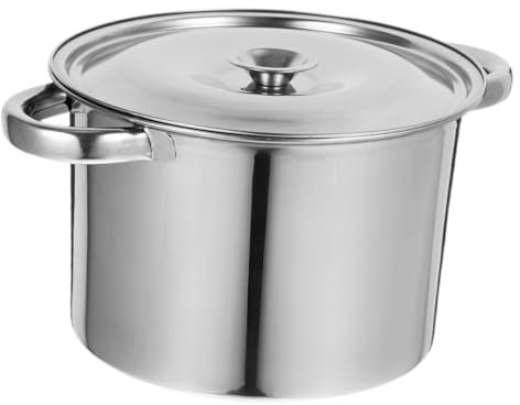 Didiseaon Pentola Per Minestra in Anfora Pentola Da Zuppa Da Cucina Pentola Per La Conservazione Dell'olio Pentole Per Il Latte Pentola Con Coperchio Vaso Caldo Argento Acciaio Inossidabile