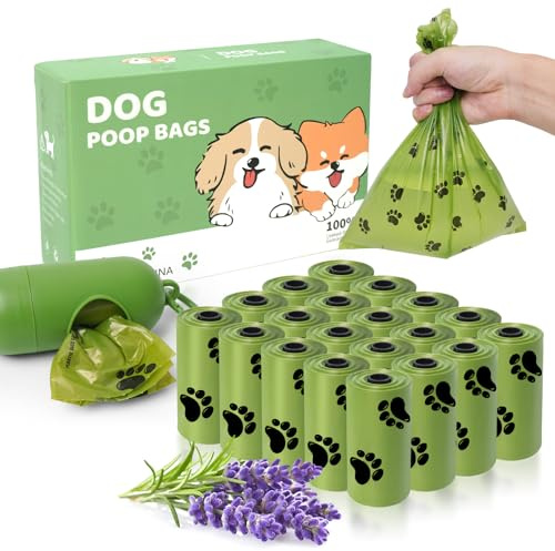 300 Beutel Extra Stark Hundekotbeutel | Biologisch Abbaubar (20 Rollen) | Kotbeutel für Hunde um 50% Dicker | Auslaufsicher |Geruchsneutralisierend