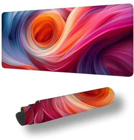 Tapis de Souris XXL 1200 x 600 mm Grand Tapis de Souris Gamer CouleurSous Main Bureau Bords Cousus Imperméable Antidérapant pour PC, Portable Améliore la Précision et la Vitesse, Doubler S-9540