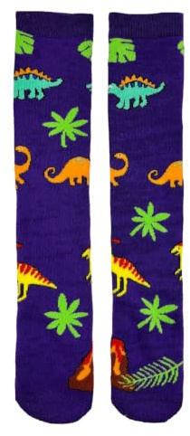 Squelch Thick & Cosy Welly Socks for Children - perfect for wellies, hiking or skiing (UK, Numeric, 4, 7, Regular, Dinosaurs)