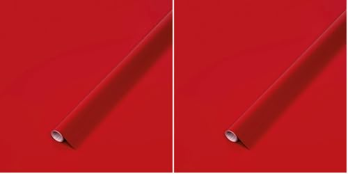 d-c-fix Pellicola Adesiva per mobili Segnale rosso tinta unita lucida PVC plastica vinile impermeabile decorativa per cucina, armadio, porta carta rivestimento 45 cm x 2 m (Confezione da 2)