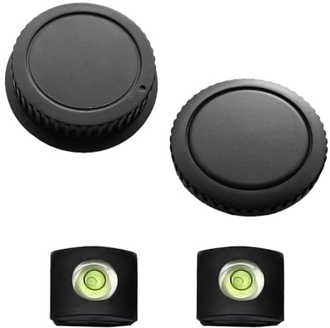 2 Pack Front Body Cap and Rear Lens Cap Cover Compatible with Canon EOS EF/EF-S Lens for 4000D 2000D 1500D 1300D 1200D 1100D 800D 760D 750D 600D 250D 200D, EOS 90D 80D 77D 70D Threaded Lenses