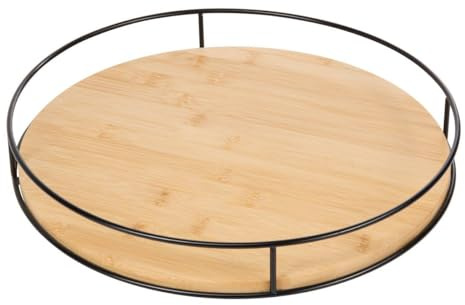 5five - plateau tournant black bamboo d35cm beige