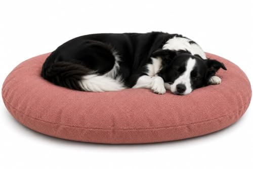 Hundebett - Katzenbett - Baleno Oval Rot - 100 x 76 x 10 cm - Abnehmbarer Bezug - Waschbar bei 30 °C - Flamingo