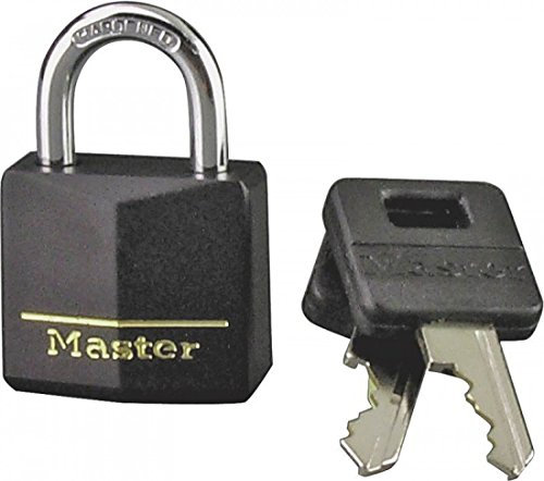 Master Lock - Candados de aluminio cubiertos, cerraduras pequeñas con llaves, candados iguales con llave, paquete de 2, negro