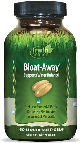 Irwin Naturals Bloat-Away - Water Balance Support - Replenish Electrolytes & Essential Minerals - 60 Liquid Soft-Gels