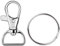 PChero 50 Ensembles de 3,8 x 2 cm Pivotant Fermoir Mousqueton avec Oorte-Clés, Charge de 15 Kg