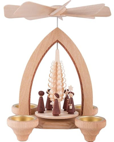 Erzgebirge Palast 1-stöckige Pyramide Kurrende - Natur - 26 cm