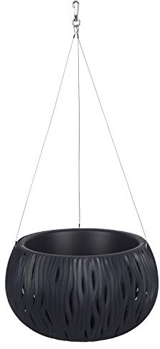 Prosperplast Bowl Sandy Ws aus Kunststoff mit Tank in Anthrazit, 21,8 (groß) x 37 (Breite) x 37 (tiefer) cms