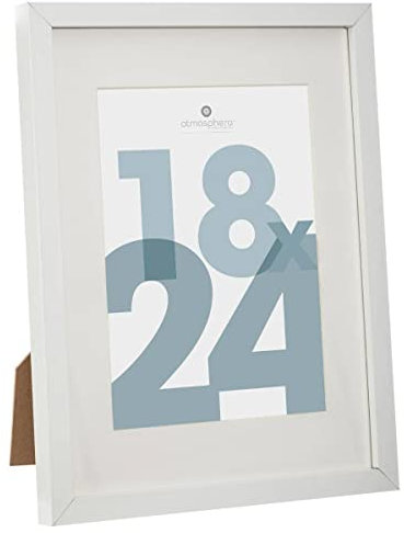 Atmosphera - Cadre photo Manu - bois et verre - blanc - 18x24 cm