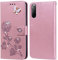 PKQTOP Hülle für Sony Xperia 10 II 10ii Handyhülle,Klappbar Tasche Case,Standfunktion,Kartenfach,Silikon Bumper,Stoßfeste Schutzhülle Cover für Sony Xperia 10 II 10ii