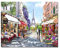 Lakabara Aquarell Blumen Cafe Straßenszene Landschaft Leinwand Malerei Paris Poster und Drucke Modernes Wandbild für Wohnzimmer Dekor 70x100cm Rahmenlos