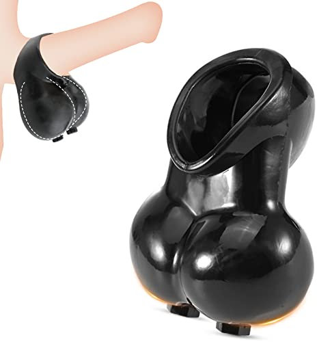 Penisring Dehnbar Silikon Cockring Hodensack Bondage Penishülle Penis Sleeve mit Hodenring Hodenstrecker Ballstretcher,Penis Ring Sex Spielzeug ab 18 für Paare Extrem,Potenzsteigerung (Schwarz)