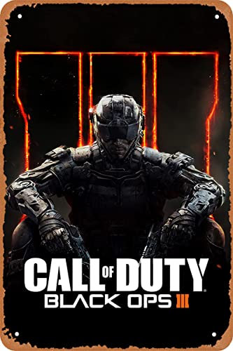 Call of Duty Black OPS 3 Game Poster Videospiel Blechschild Vintage Wandschild Dekor 20,3 x 30,5 cm