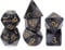 Abeillo 7 Stück DND Würfel Set für Dungeon und Dragons, Polyedrische Würfel RPG Rollenspiele Tischspiele D&D D20 D12 D10 D8 D6 D4 (Schwarz)