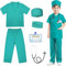 RioRand Arzt-Kostüm für Kinder, Kleinkind, Krankenschwester, Peelings mit Zubehör, Halloween, Cosplay, Verkleiden, Arzt, Spielset für Jungen und Mädchen, 3–11 Jahre