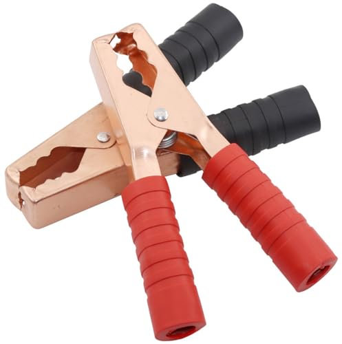 Greluma 1 Paio Morsetti per Cavo di avviamento Batteria da 200 A,Clip a Coccodrillo per carichi Pesanti,Morsetto per Cavi di avviamento,Morsetti per caricabatteria per Auto,Adatto per Veicoli,Barche