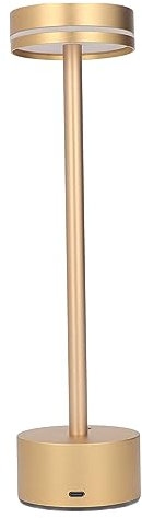 LED-Akku-Tischlampe, Schreibtischlampe mit 3-Farben-Dimmung, Wiederaufladbares Nachtlicht mit Touch-Steuerung für Schlafzimmer, Restaurant, Bars (Gold)