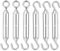 Lot de 6 tendeurs M6 en acier inoxydable 304 avec crochets et œillets réglables pour une utilisation intensive