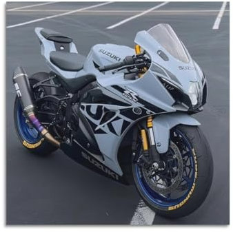 HAYZE Motorrad-Rennrad-Poster für Suzuki GSX-R1000, dekorative Leinwand, Wand- und Kunstposter, Malerei, 50 x 50 cm