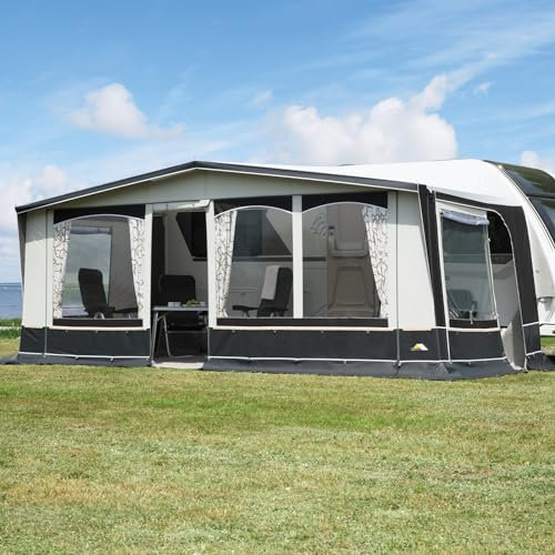 DWT Wohnwagen Vorzelt Jubilee 40 240 Travel Paket inkl.28 Alu Gestänge, Größe:Gr. 12 Umlaufmaß 881-910 cm