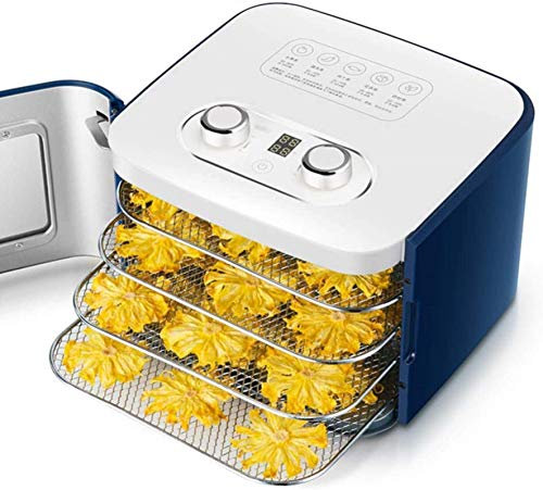 Disidratatore per alimenti - Facile installazione, timer digitale regolabile e controllo della temperatura per carne secca, erbe, carne, manzo, frutta e verdure essiccate 4 vassoi in acciaio inos