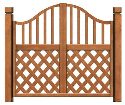 Courtyard Wooden Picket Fence Gate, Double Opening Wooden Gate Garden Protective Fence Elegant Teak Wood Colour Easy Installation Kit For Residential, Outdoor, Yard, Patio, Entry Way (Color : Brown-A