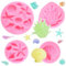 4stk Silikonform Meeresmotiv, Hochwertige Silikon-Silikonform Meeresmotiven Seetang Seestern Muschelform Silikonformen Meeresmotiven Basteln Herstellung Schokolade Süßigkeiten Fudge(Pink)