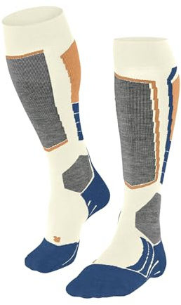 FALKE Womens Sk2 Intermediate W Kh Wool Warm Thick Ski Socks, White Offwhite-Candy 2042, 7-8 EU